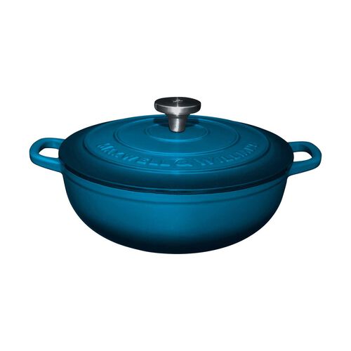 Maxwell & Williams Cast Iron Round Casserole Midnight Blue 26cm Gift Boxed